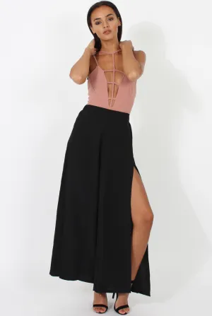 Black Side Split Culottes - Aubrey