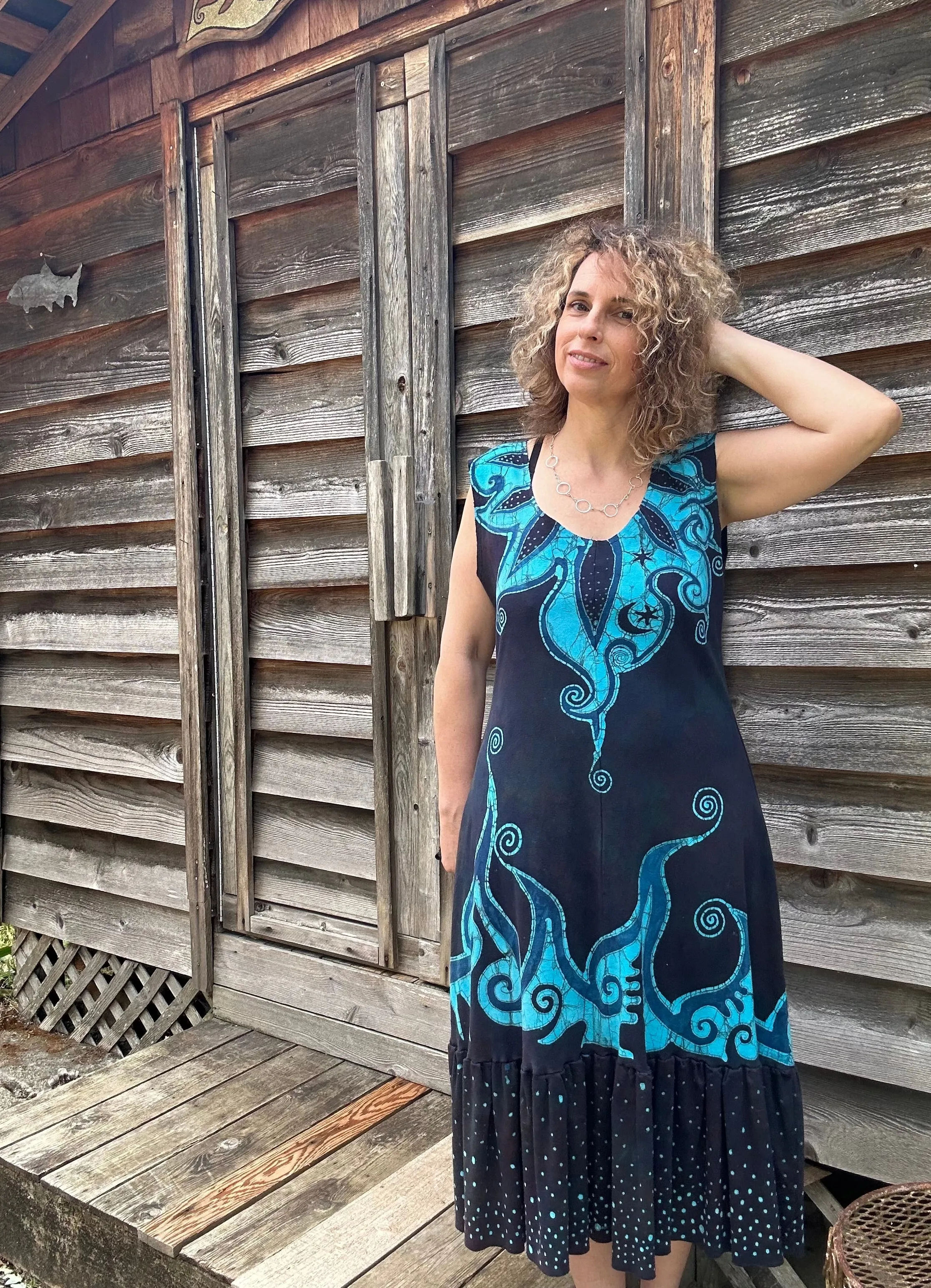 Blue Orchid Batikwalla Dress in Organic Cotton