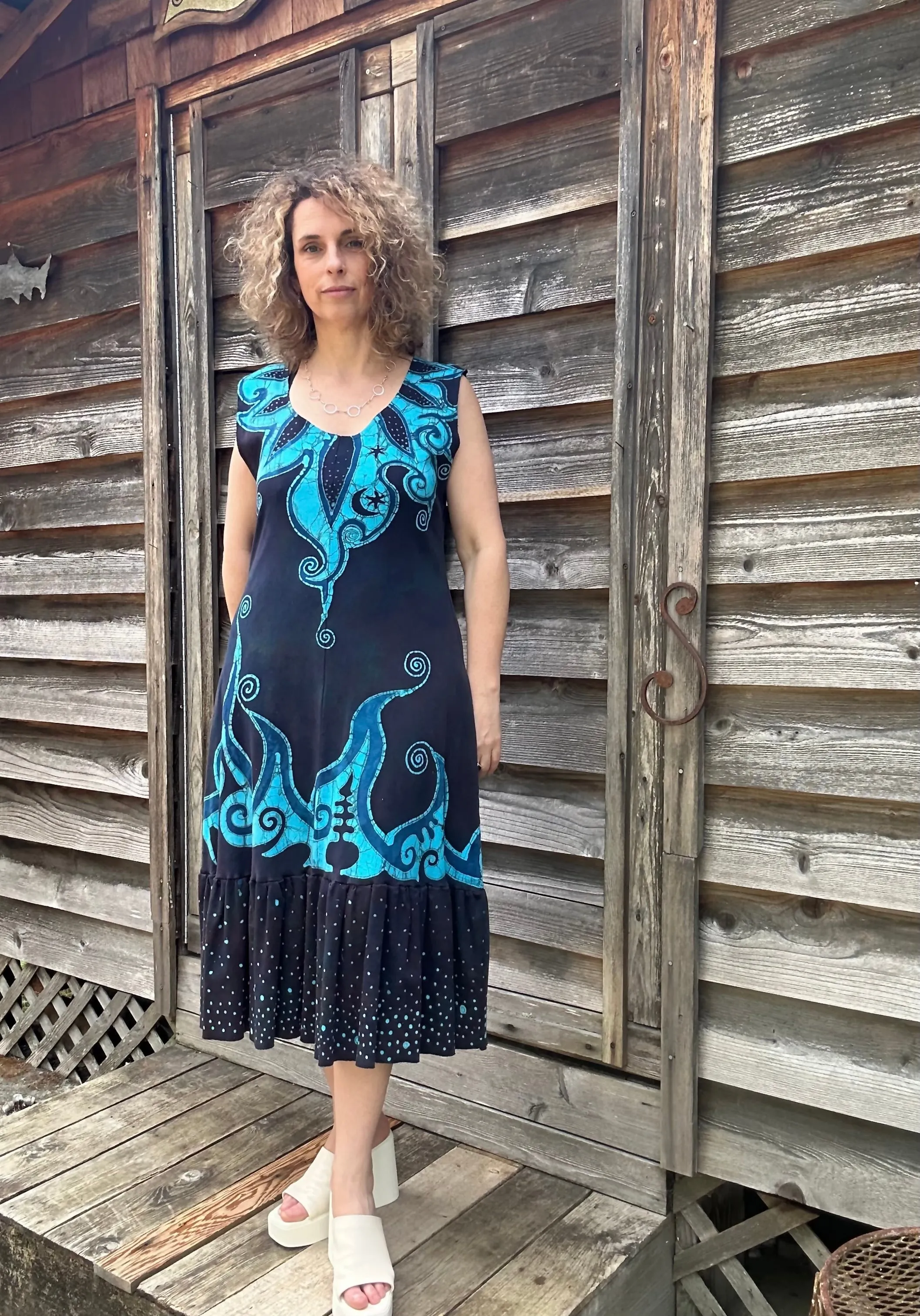 Blue Orchid Batikwalla Dress in Organic Cotton