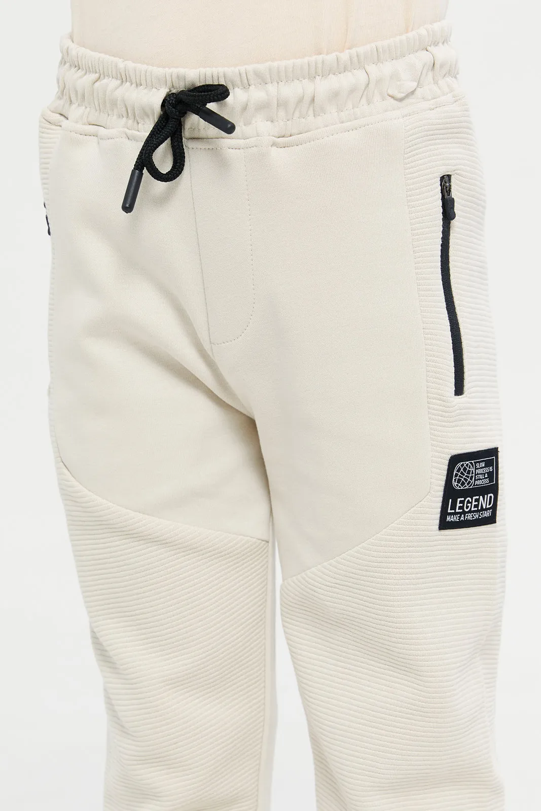 Boys Ecru Track Pants