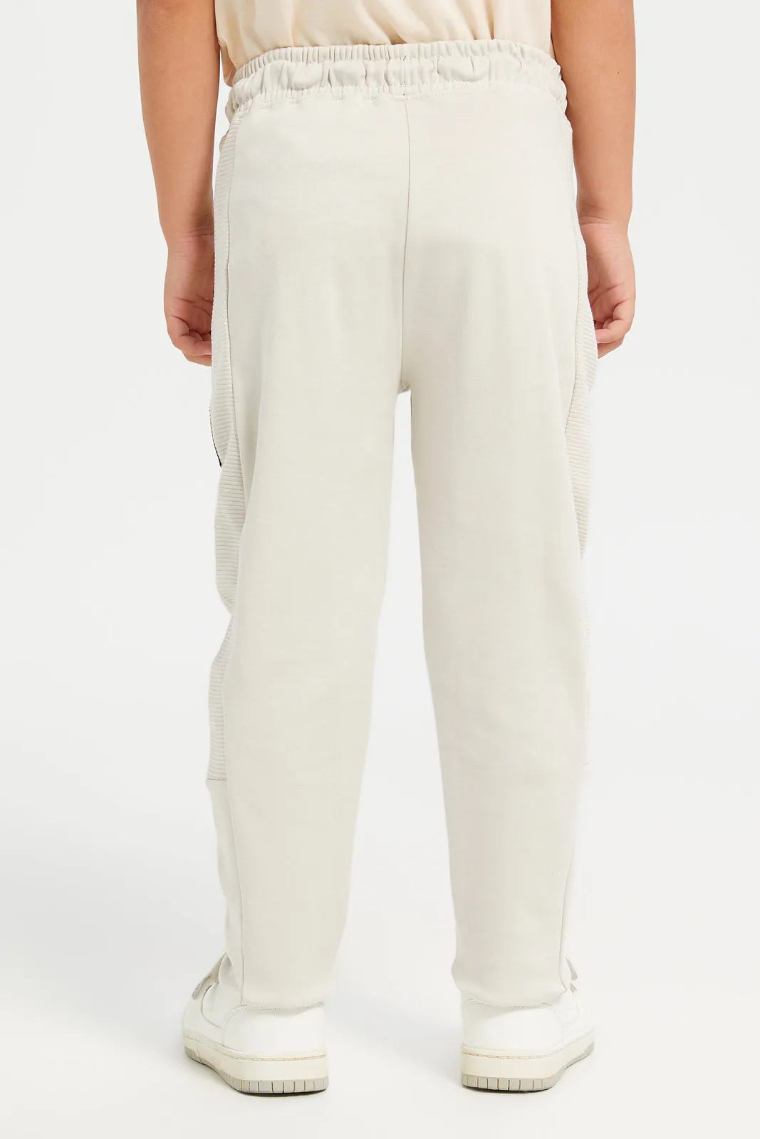 Boys Ecru Track Pants