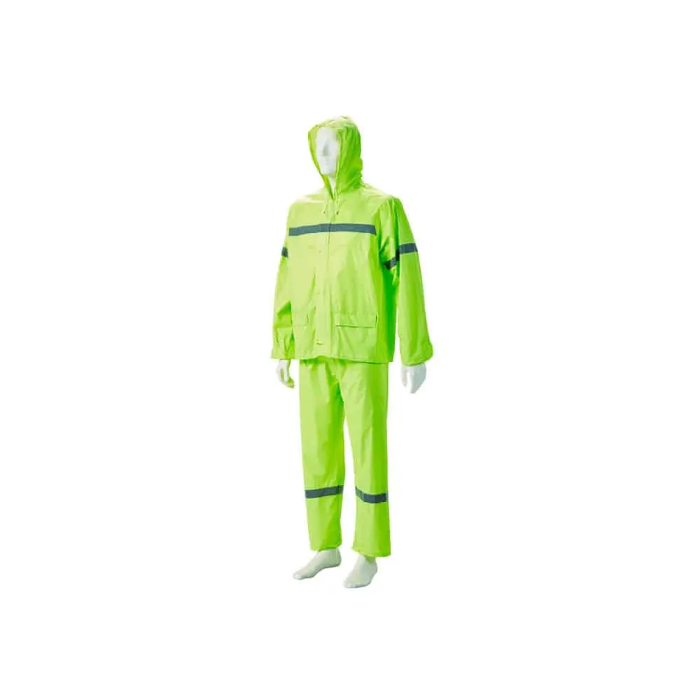 DROMEX LIME GREEN RUBBERIZED RAIN SUIT WITH REFLECTIVE SIZE XL