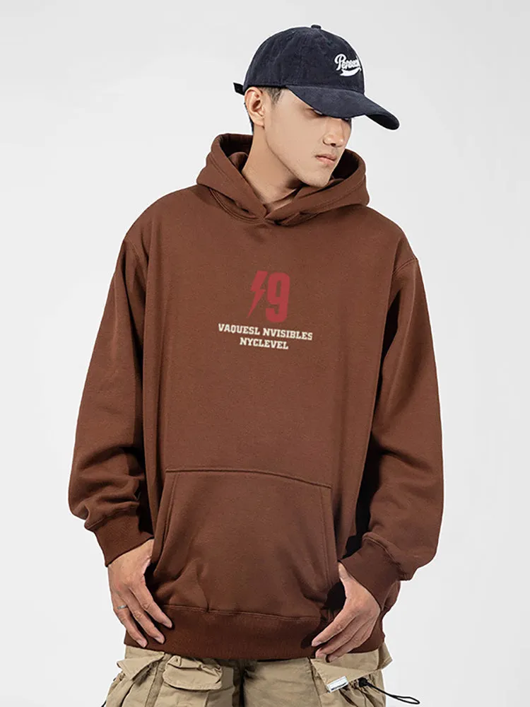 Fleece Double-Line Printed Hoodie