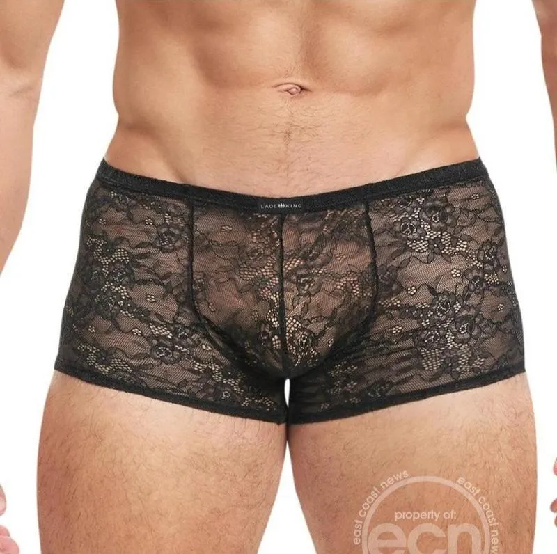 Lace King Lace Boxers Black