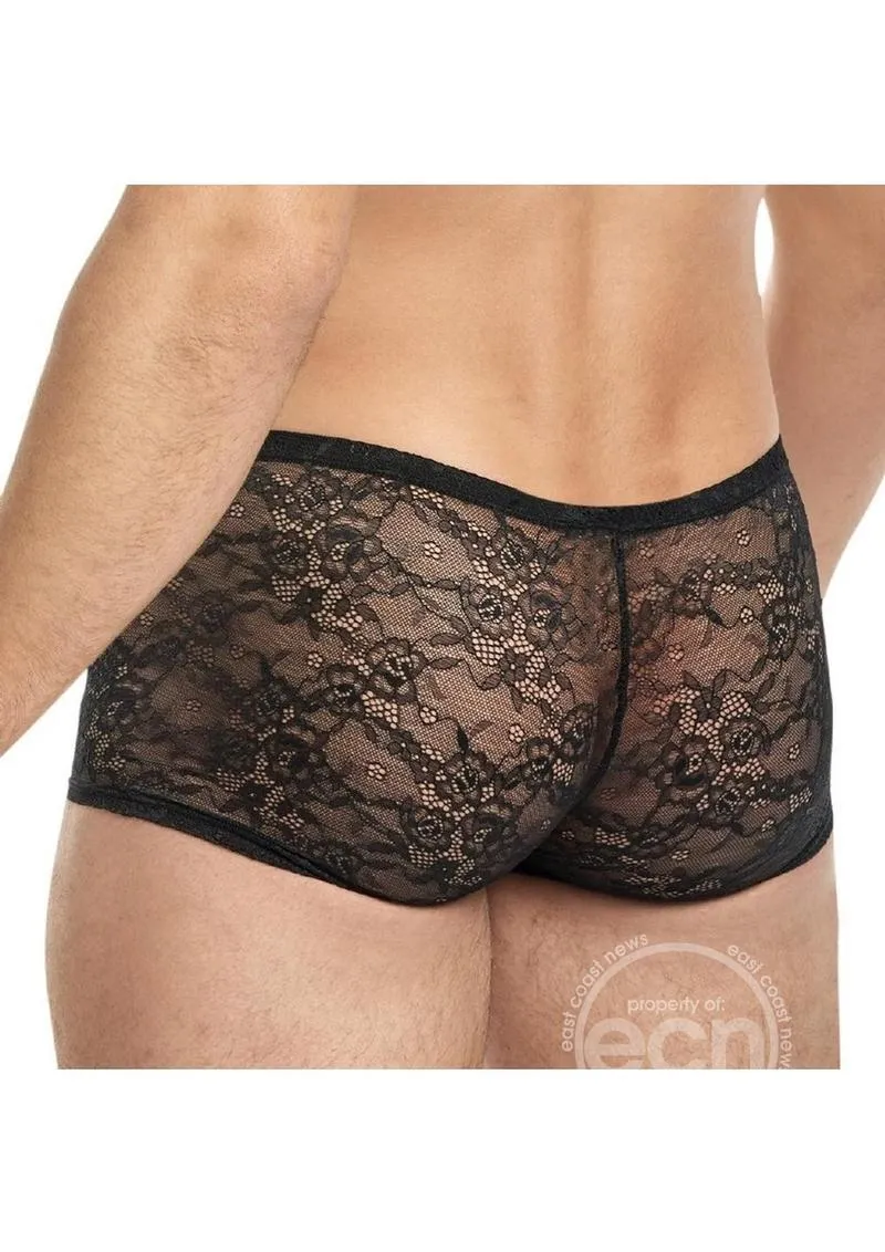 Lace King Lace Boxers Black