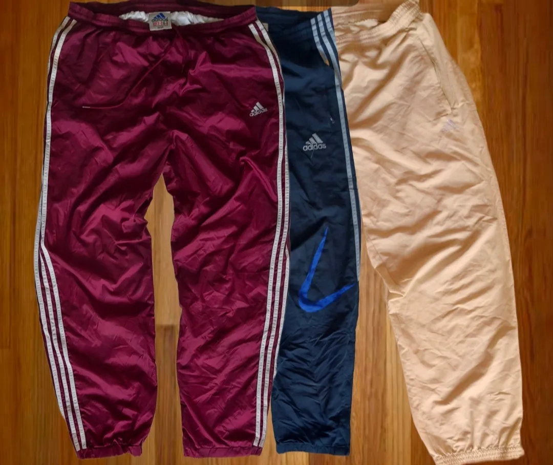 Mix trousers and track pants.