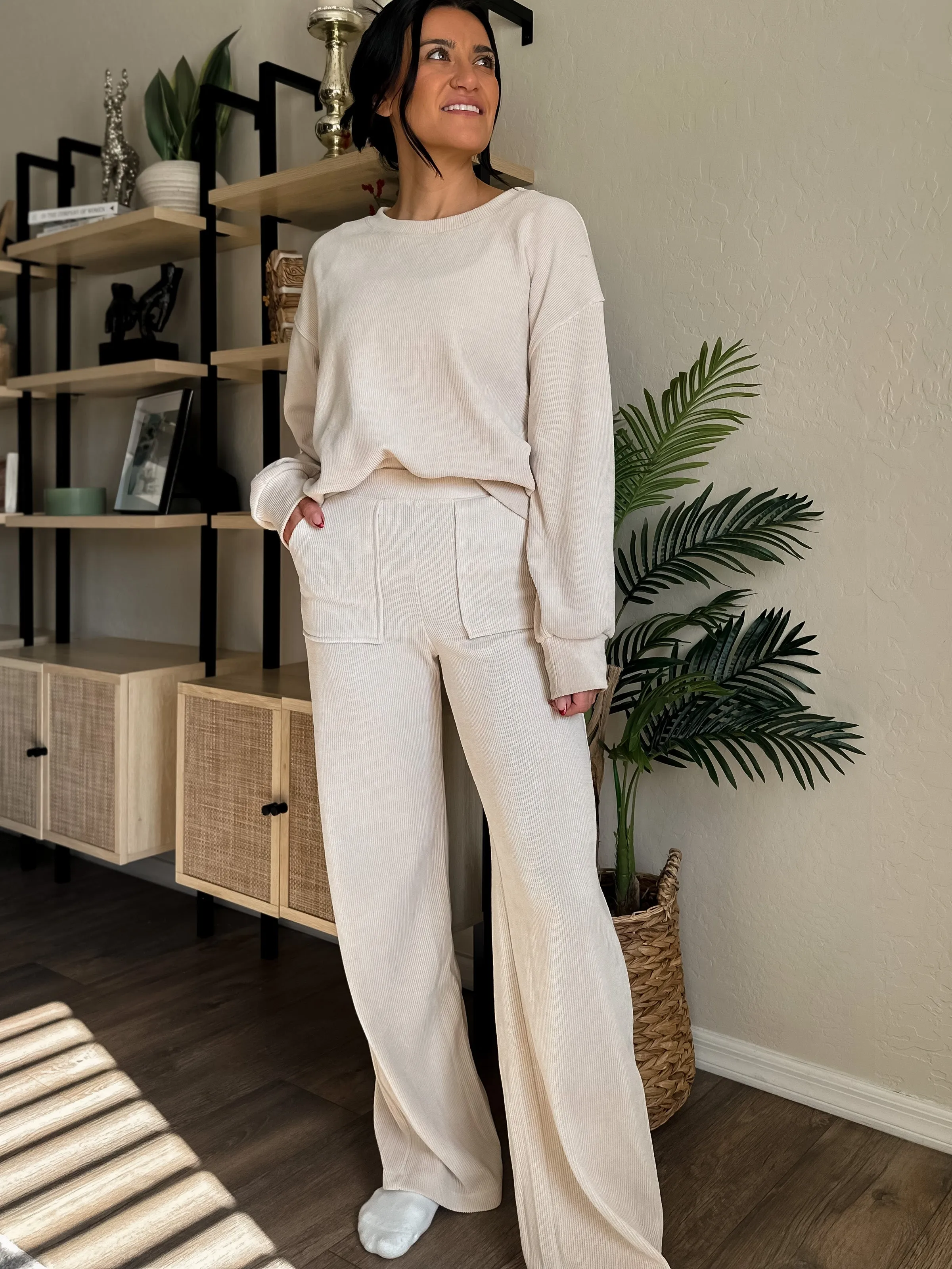 Relaxed Ribbed Pullover - Ivory