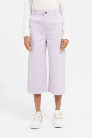 Senior Girls Lilac Denim Culottes