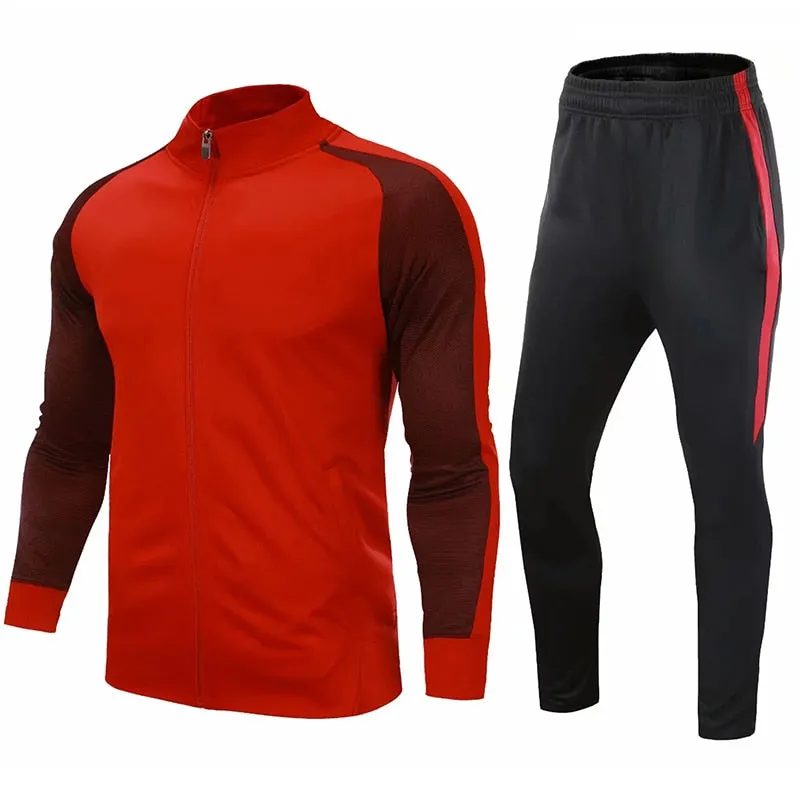 Unisex Sports Soccer Basketball Running Tracksuit Customizable Pants and Top Set