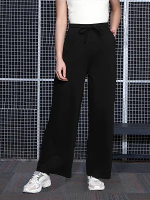 Women Black Terry Track Pants