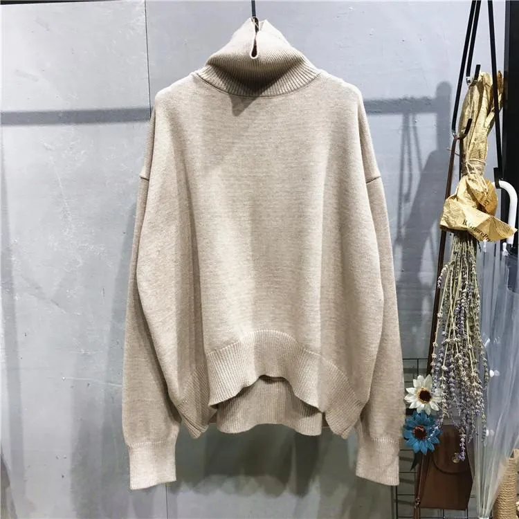 Women Turtleneck Cozy Knitting Pullover Sweaters